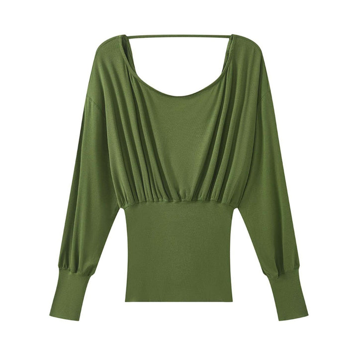 Women's Draped Layering Top with Off-the-Shoulder Cut and Decorative Straps Mune Fashion