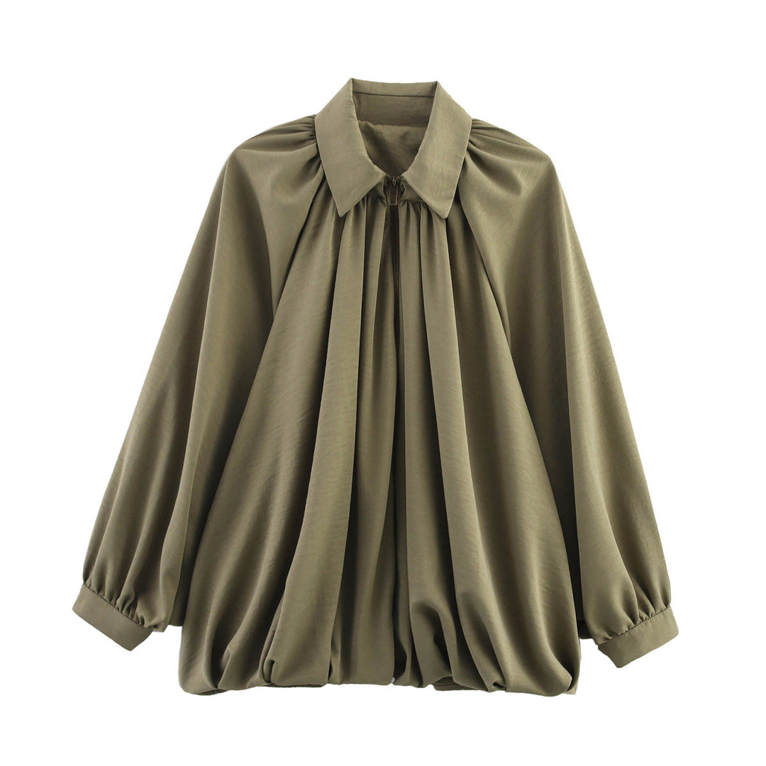 Mune | Women's Lightweight Oversized Blouse Shirt with Ruffle Design