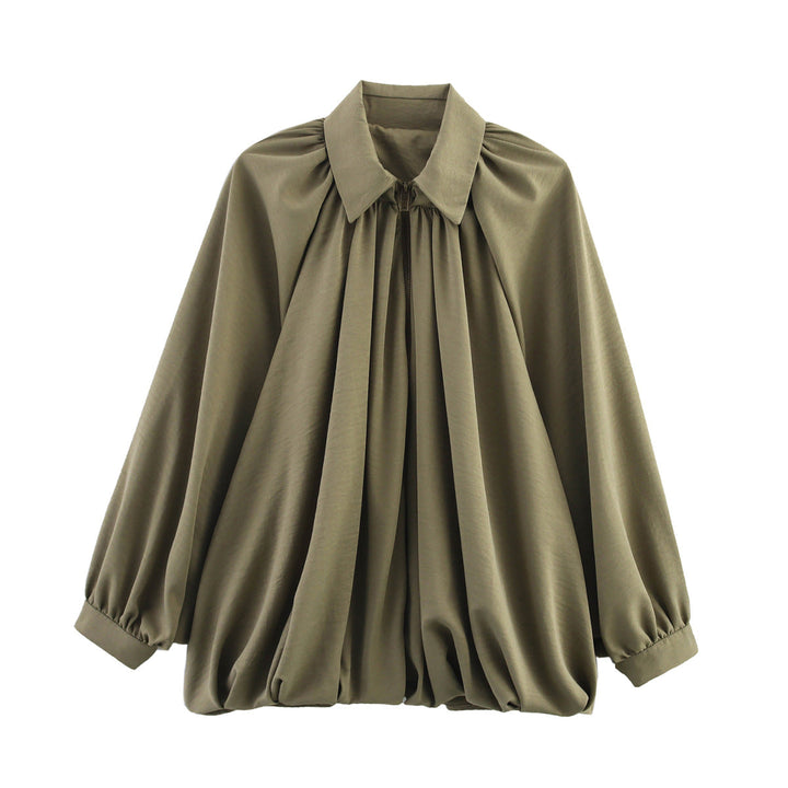 Mune | Women's Lightweight Oversized Blouse Shirt with Ruffle Design
