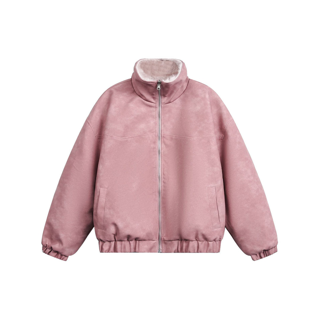 Men's Boxy Bomber in Aviator style with faux fur lining and high stand-up collar