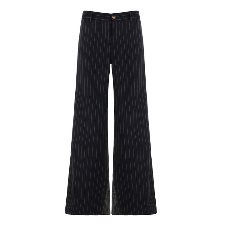 Women's tailored pinstripe palazzo pants with high waist, crease and wide leg Mune Fashion