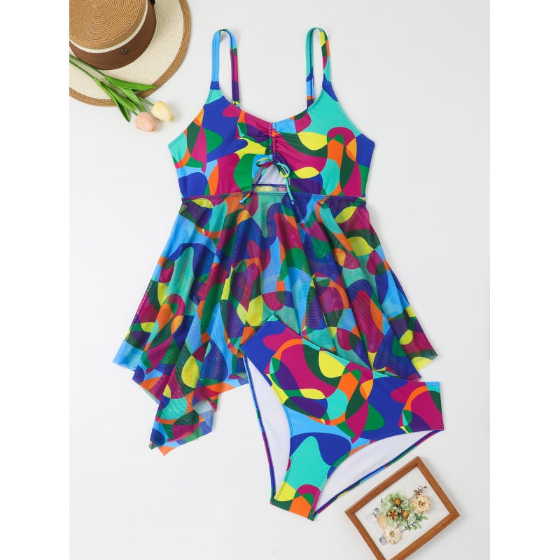 Women Flowing Beach Sarong with Colorful Pattern Mune Fashion