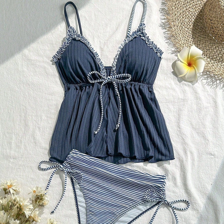 Women's Casual Swimwear Tankini with Ruffle Details Mune Fashion