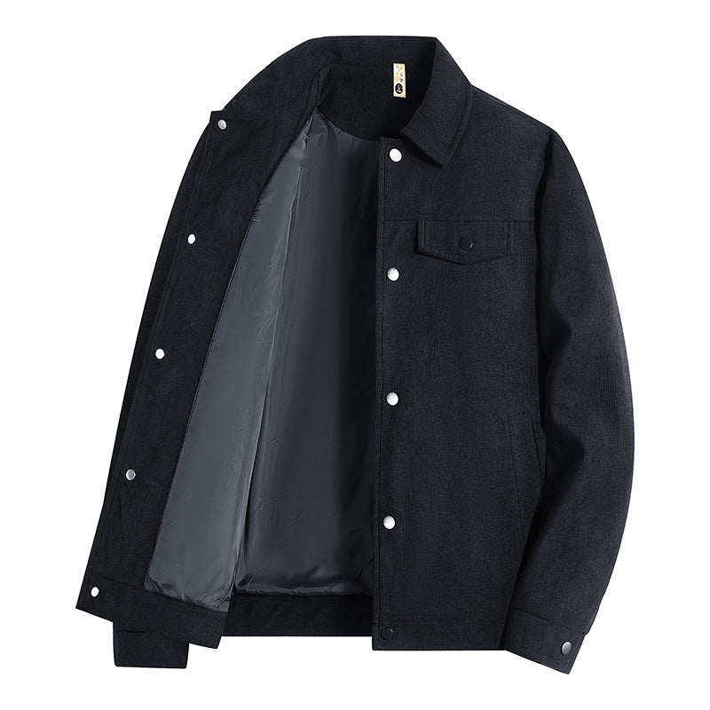 Men's trucker jacket in suede look with snap button closure and chest pockets Mune Fashion