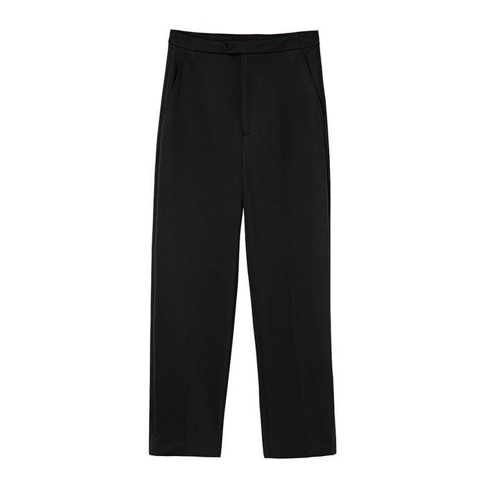 Women's high-waisted classic suit trousers with crease and slim leg Mune Fashion