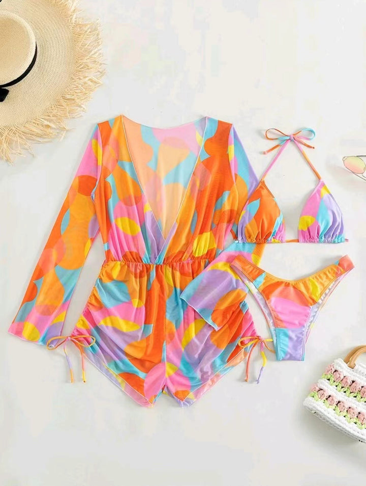 Women's beach outfit with airy tunic and bikini Mune Fashion