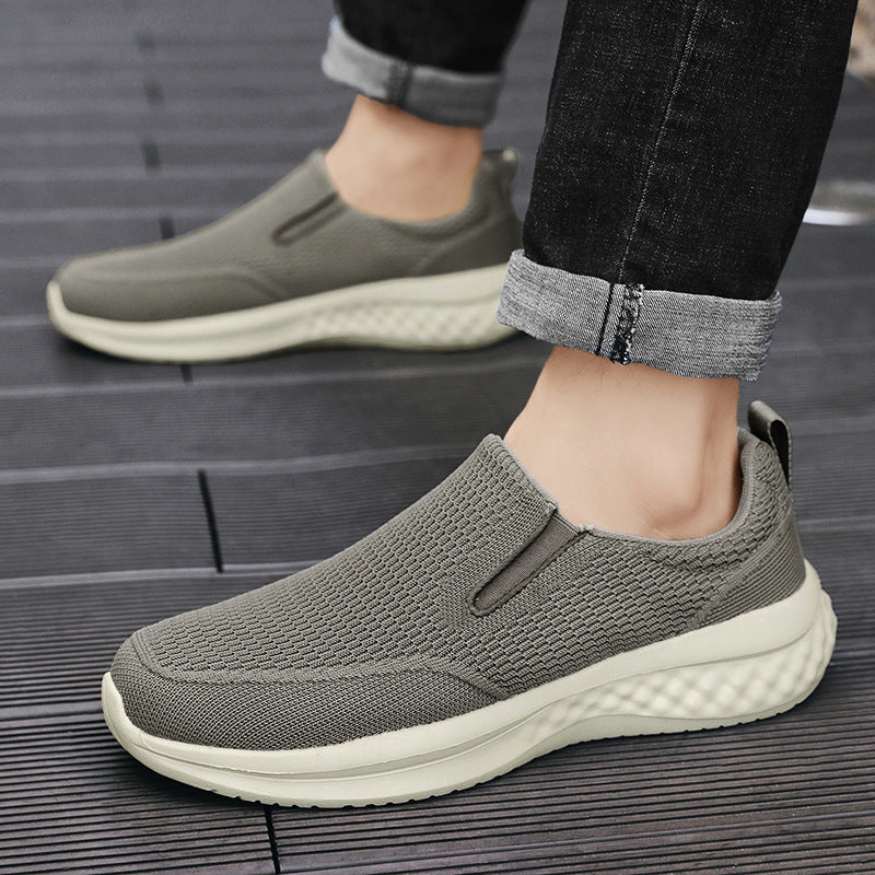 Unisex seamless slip-on sneakers with viscoelastic insole, flexible cushioning sole, and breathable knit upper Mune Fashion