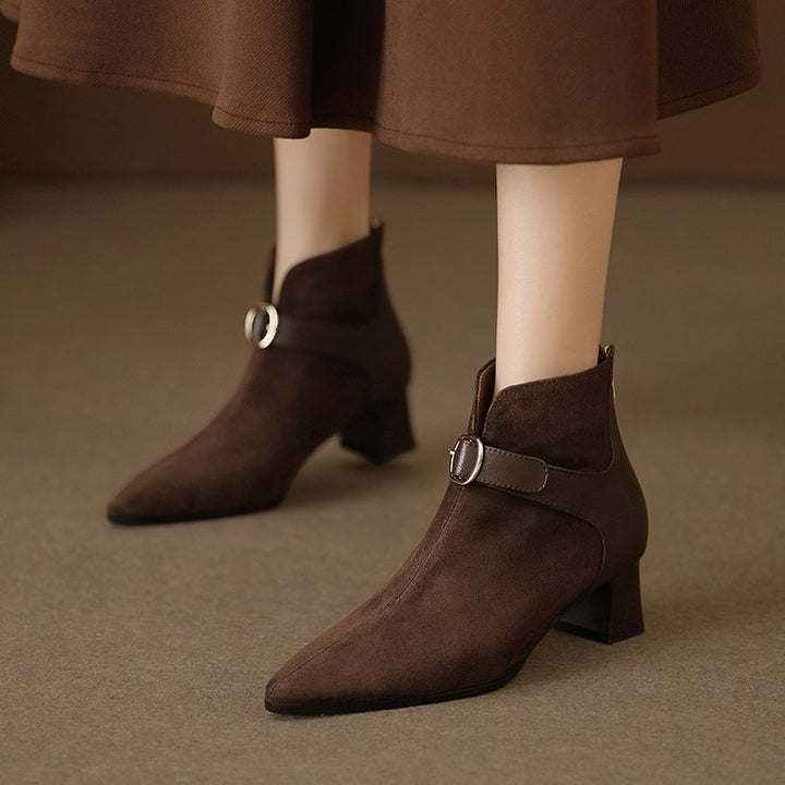 Ladies elegant and chic ankle boots with strap Mune Fashion