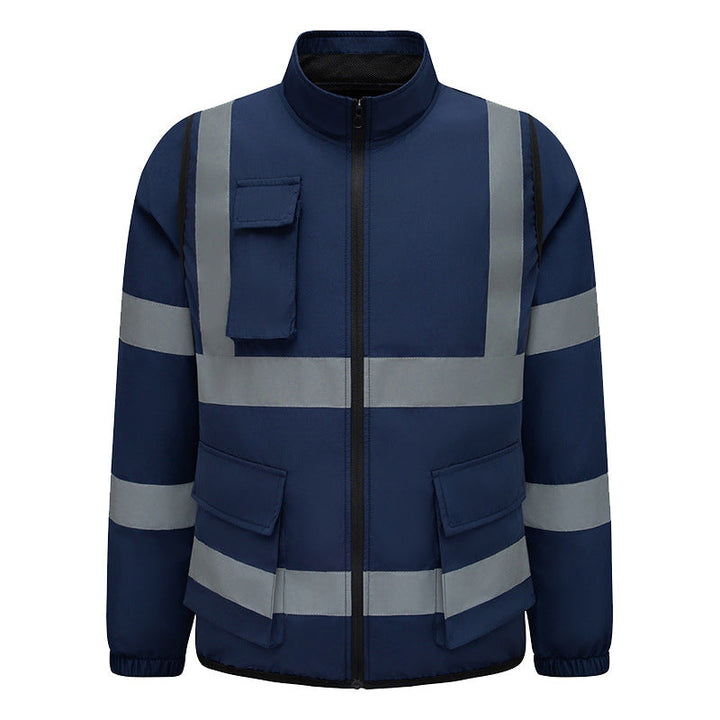Unisex nano high-visibility warning jacket with reflective stripes and multifunctional outer pockets Mune Fashion