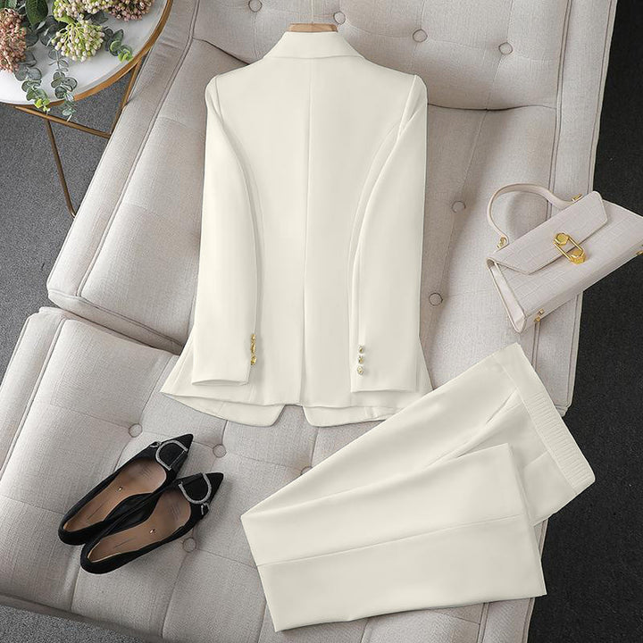 Women Elegant Double-Breasted Blazer Set Mune Fashion