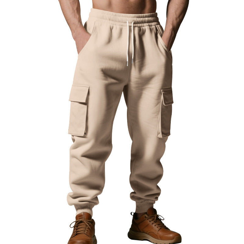 Men's Utility Jogger with Cargo Pockets, Drawstring and Ribbed Cuffs Mune Fashion