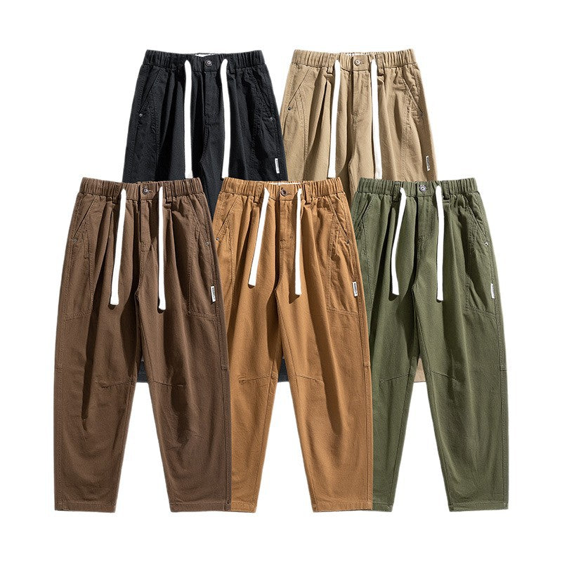Men's Tapered-Canvas-Jogger with elastic tunnel drawstring waistband, knee yoke, and deep utility pockets Mune Fashion