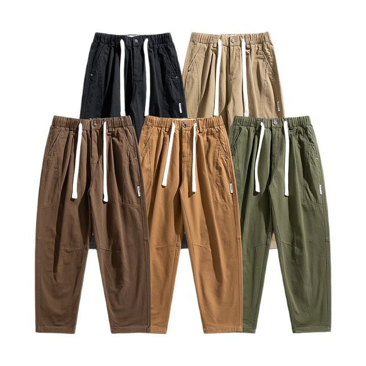 Men's Tapered-Canvas-Jogger with elastic tunnel drawstring waistband, knee yoke, and deep utility pockets Mune Fashion