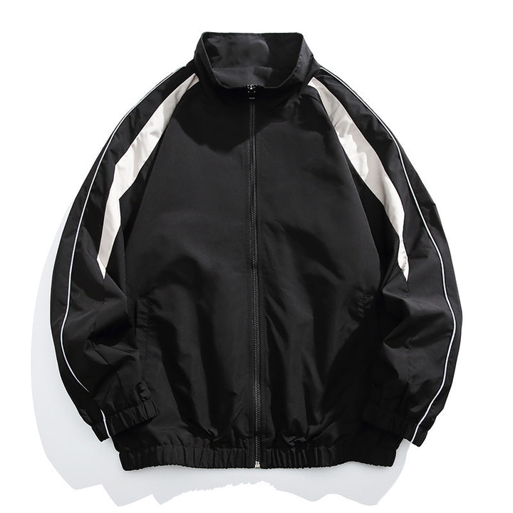 Men's sporty transitional jacket with high collar and elastic waist Mune Fashion