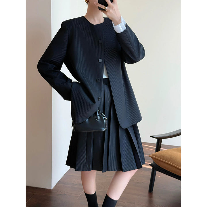 Women's Elegant Pleated Jacket Drune