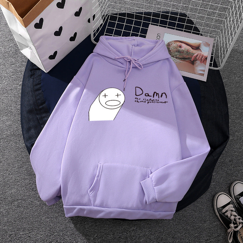 Women’s hoodie with minimalist graphic, loose oversized fit and kangaroo pocket Mune Fashion