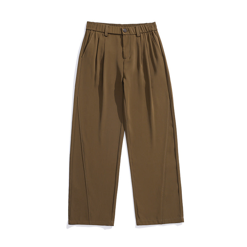 Damen Weiche Bundfalten-Hose mit elastischem Komfortbund und weitem Bein Mune Fashion