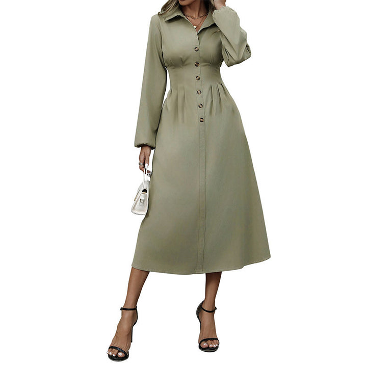 Women’s midi dress with button details and fitted silhouette Mune Fashion