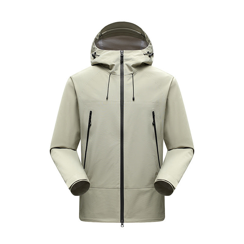 Men's Minimalistic technical three-layer softshell jacket with sealed seams and waterproof front zipper Mune Fashion