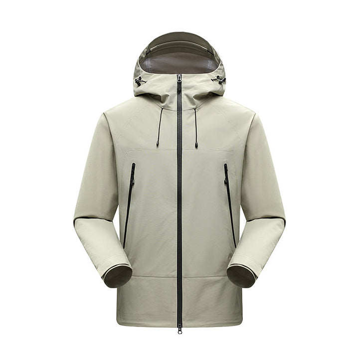 Men's Minimalistic technical three-layer softshell jacket with sealed seams and waterproof front zipper Mune Fashion