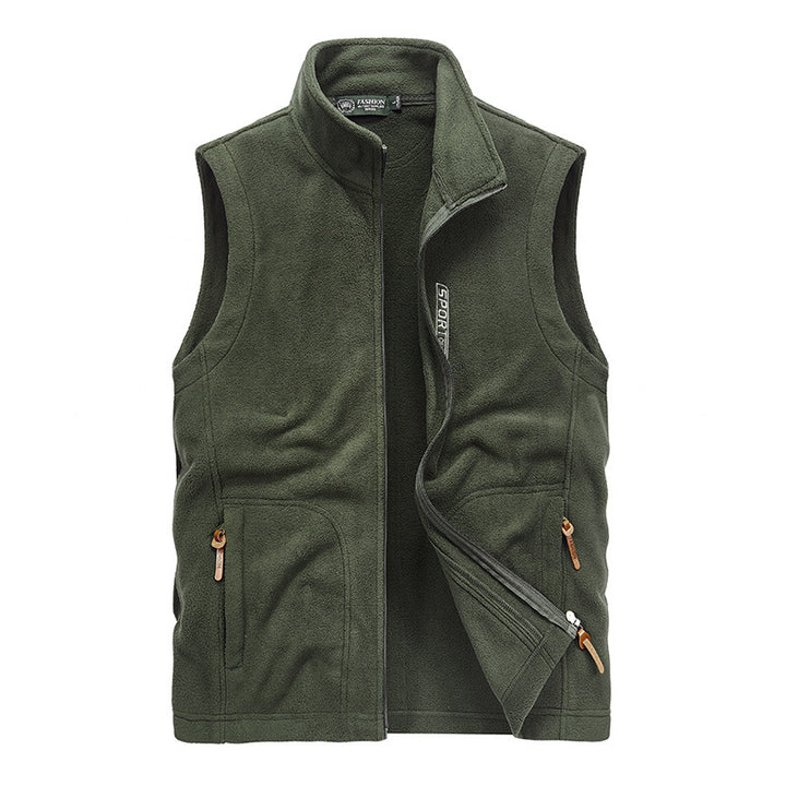 Men's Functional Fleece Vest with Stand-up Collar, Full Zipper and Zipper Pockets Mune Fashion