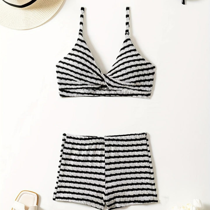 Women Crop Bikini Top with High-Waist Shorts Mune Fashion