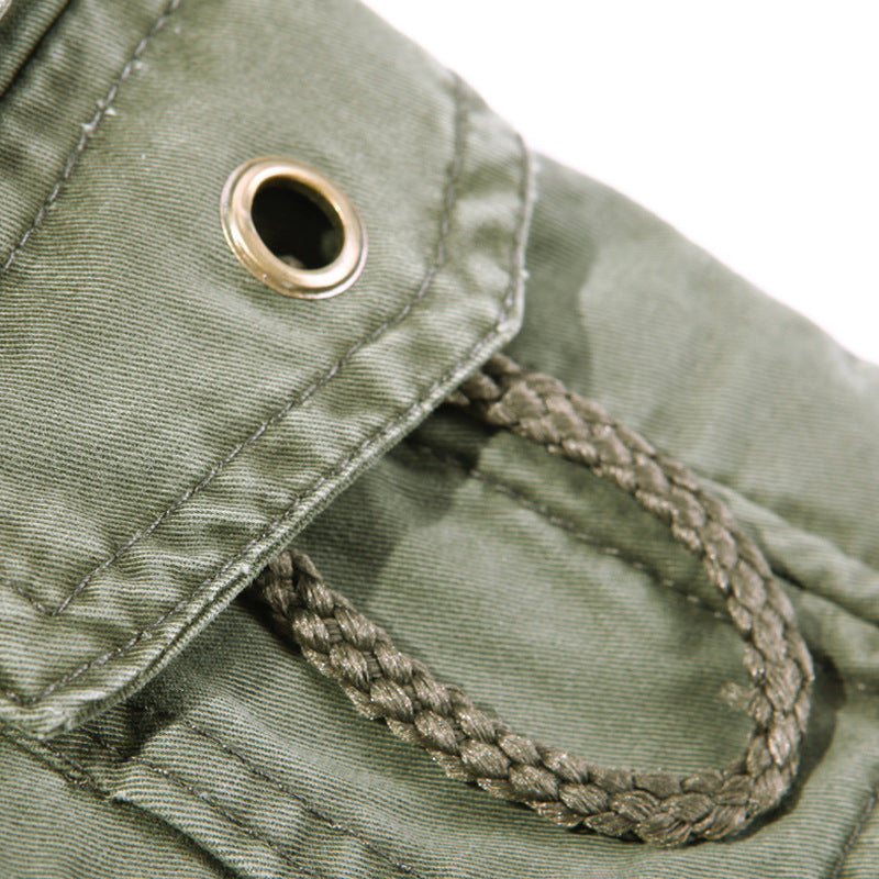 Men's Robust Cargo Work Pants with Multiple Pockets, Knee Pleats and Relaxed Fit Mune Fashion