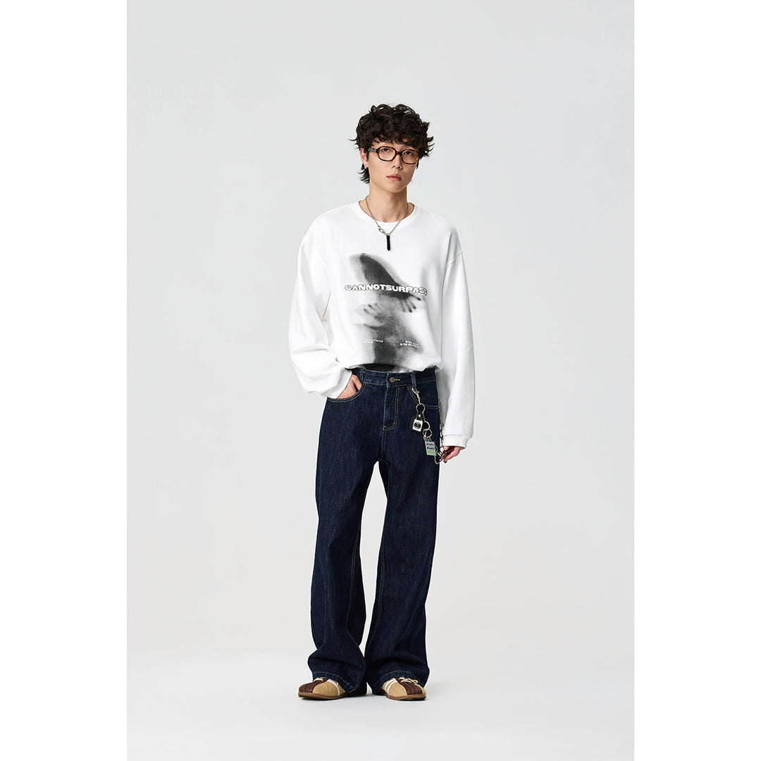 Unisex Oversize-Longsleeve shirt with surreal photo print and ribbed cuffs Mune Fashion