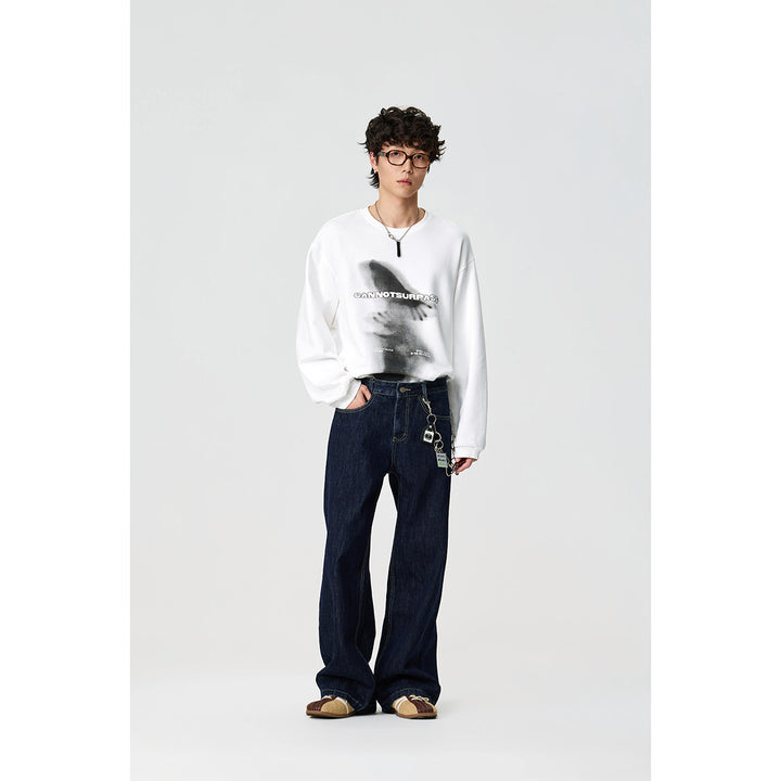 Unisex Oversize-Longsleeve shirt with surreal photo print and ribbed cuffs Mune Fashion