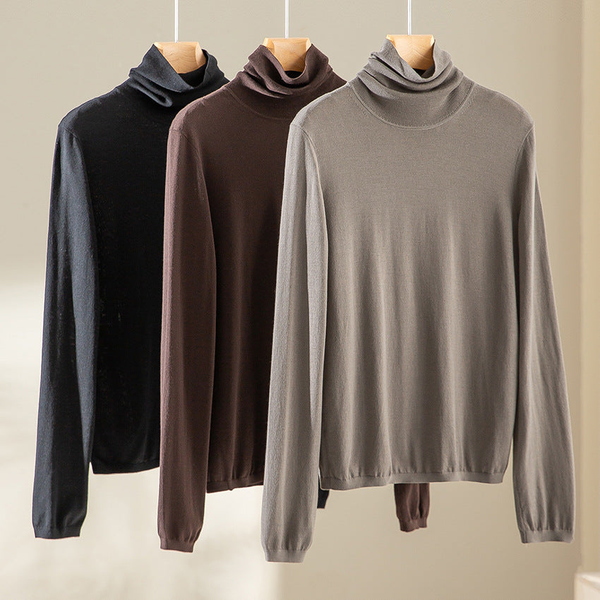 Women's Ultralight Fine Knit Turtleneck Sweater with Slim Silhouette and Fine Ribbed Edges Mune Fashion