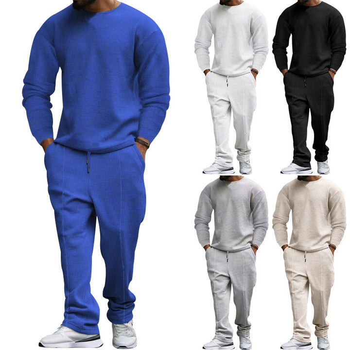 Men's structured lounge set with round neck sweater and tapered seam joggers Mune Fashion