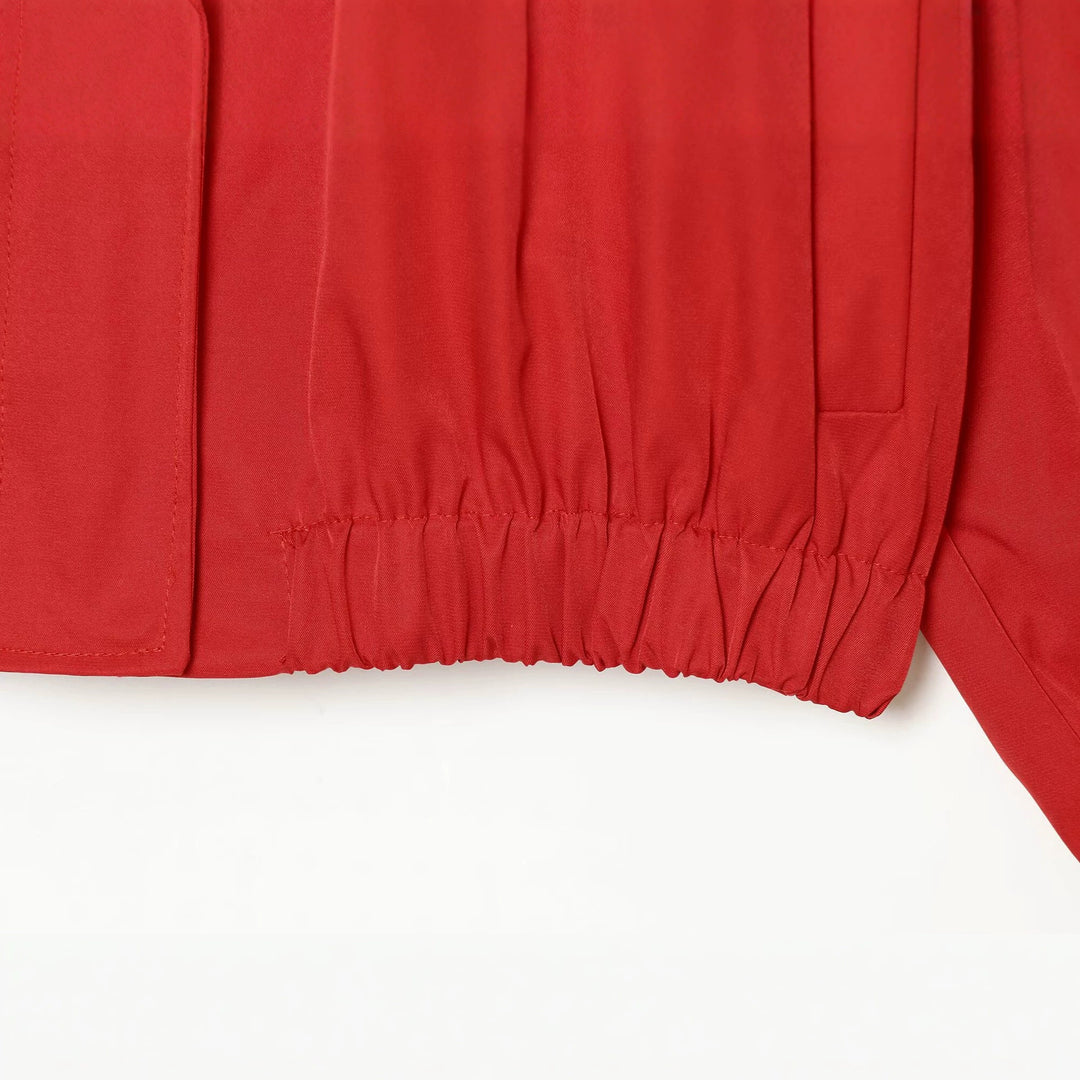 Women's Lightweight Boxy Transitional Jacket with Funnel Neck and Elastic Hem Mune Fashion