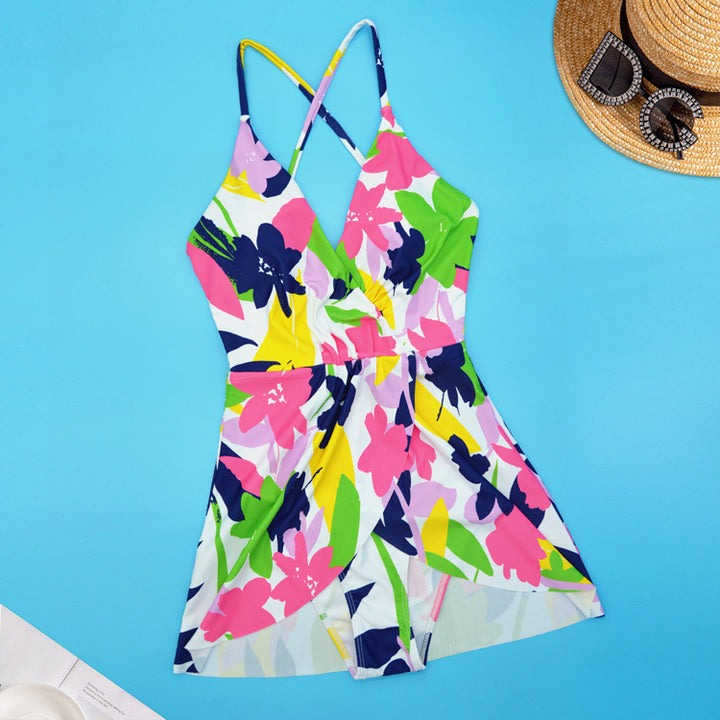 Ladies Floral Designed Beach Suit Mune Fashion