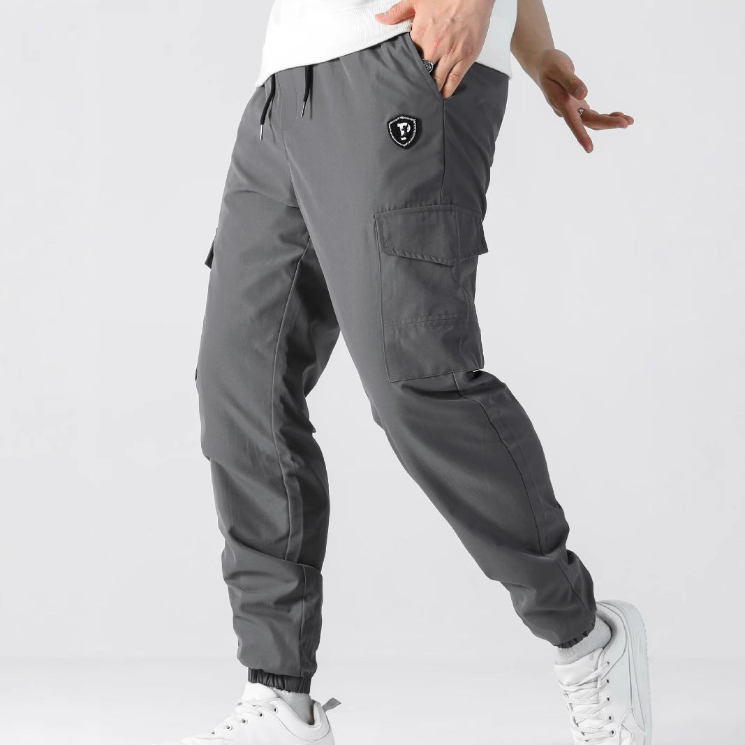 Men's utility cargo jogger pants with drawstring, elastic waistband & flap pockets Mune Fashion
