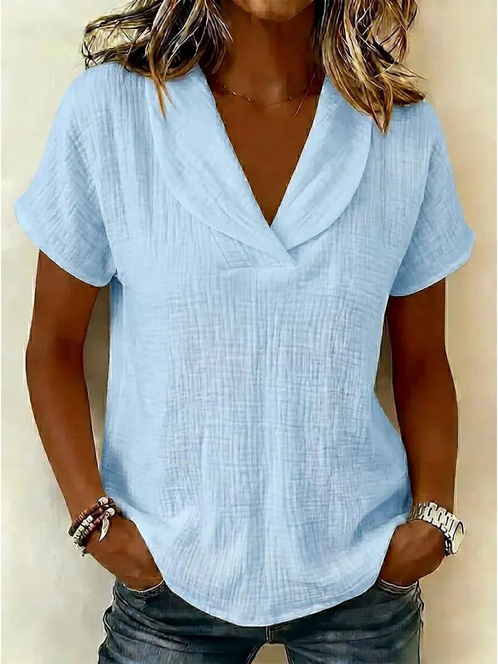 Women Casual and Comfortable Top with Stylish Collar Mune Fashion