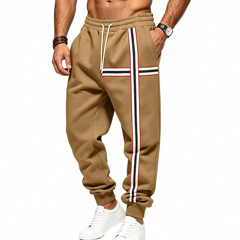 Men's joggers with contrasting side and cross stripes Mune Fashion