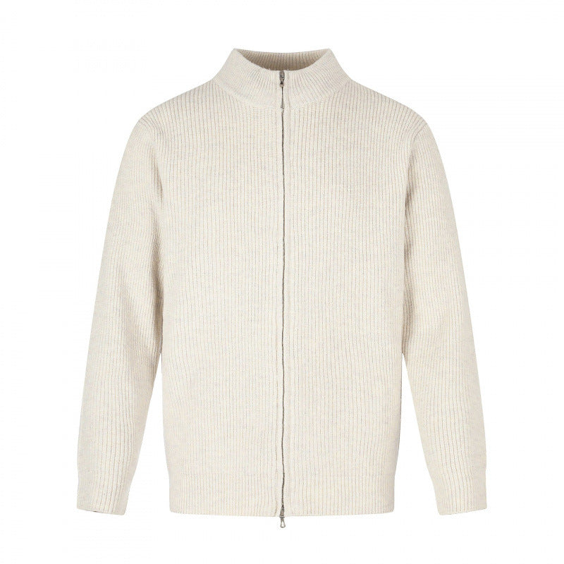 Unisex Zip-knit jacket in boxy cut with stand-up collar and ribbed texture Mune Fashion