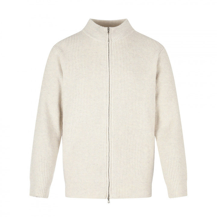 Unisex Zip-knit jacket in boxy cut with stand-up collar and ribbed texture Mune Fashion