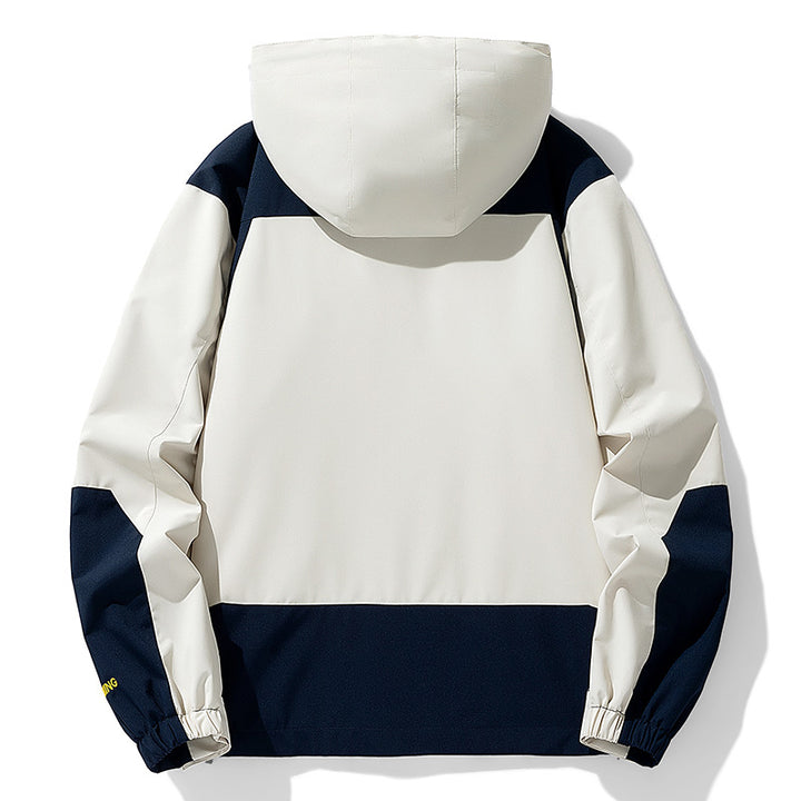 Men's Technical Outdoor Jacket with Adjustable Hood Collar Mune Fashion