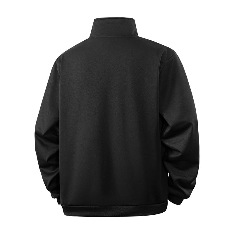 Men's Half-zip Sweatshirt with Stand-up Collar and Ribbed Cuffs Mune Fashion