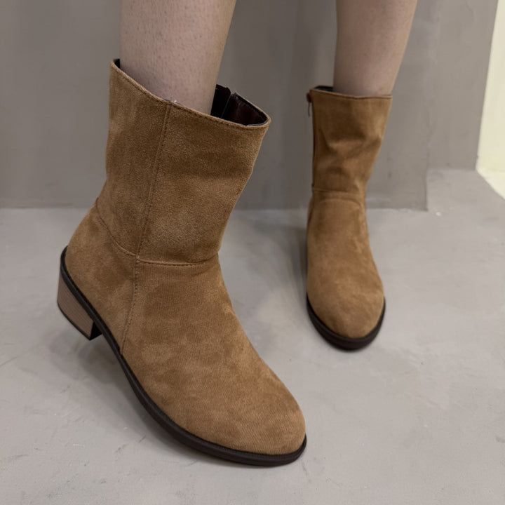 Women Elegant Ankle Boots with Block Heel Mune Fashion