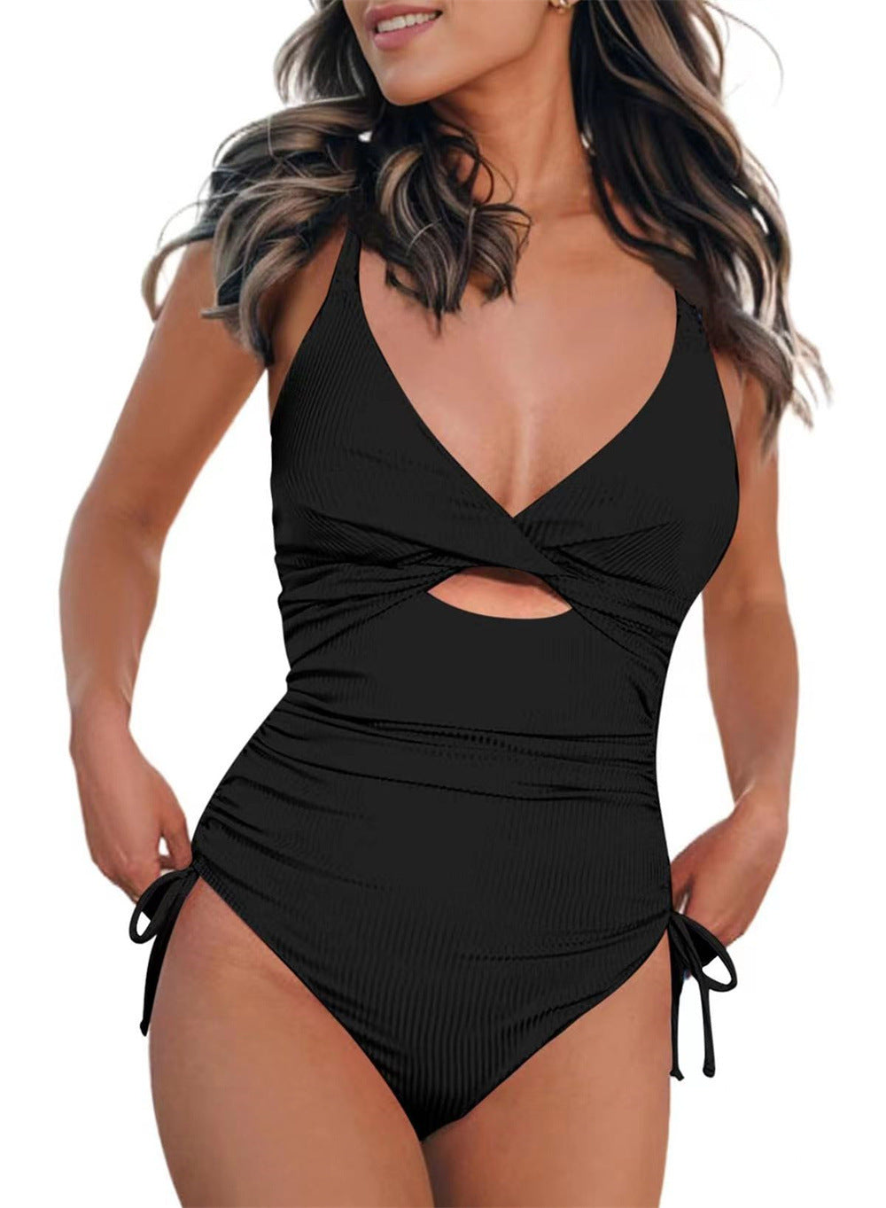 Ladies' one-piece swimsuit with subtle cut-outs and adjustable straps Mune Fashion
