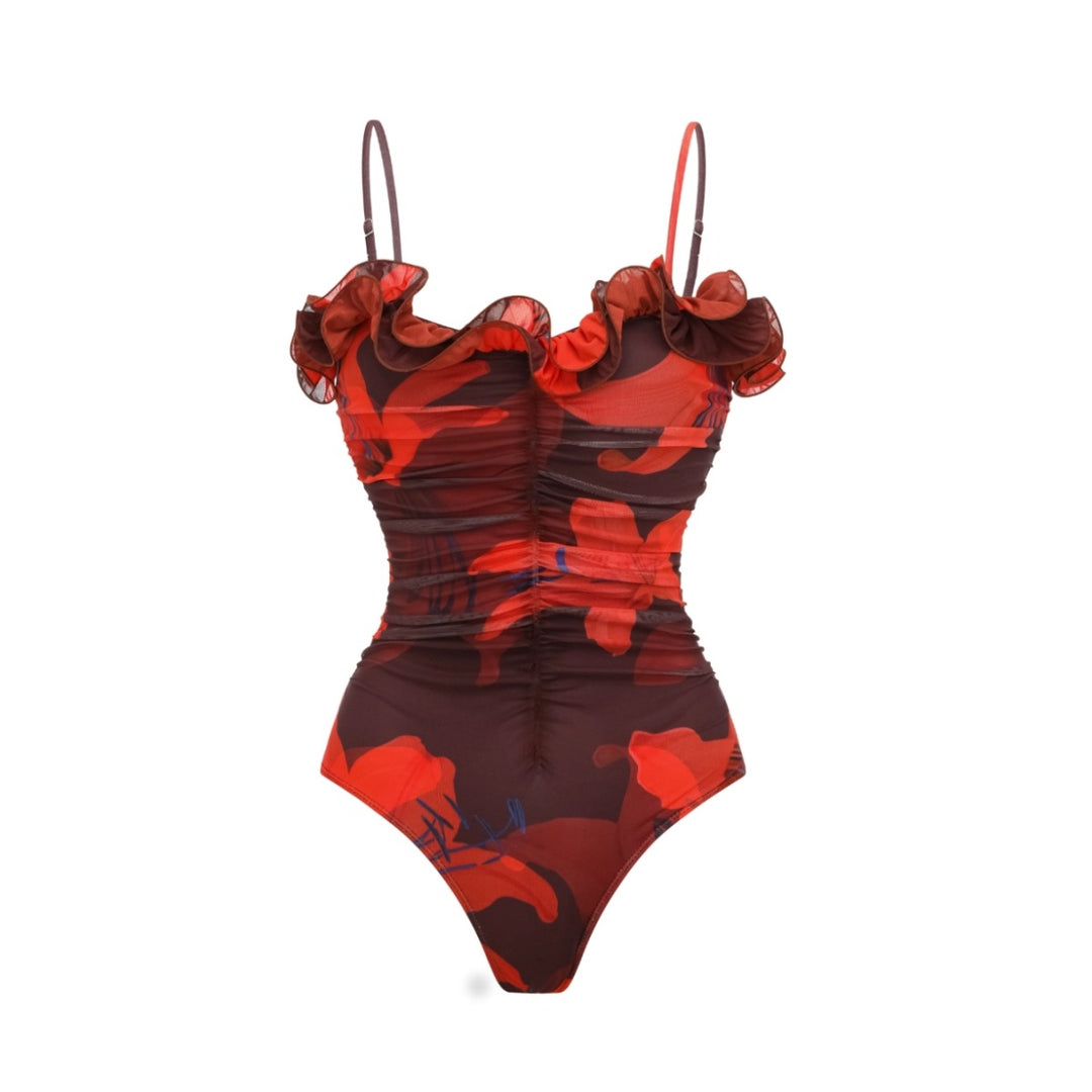 Women’s One-Piece Swimsuit with Romantic Ruffle Details Mune Fashion