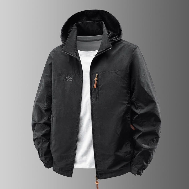 Men's Ultralight Outdoor Jacket with Adjustable Hood