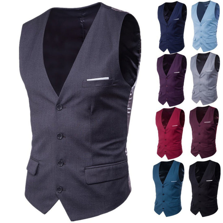 Men's nan formal suit waistcoat with deep V-neck satin back and flap pockets Mune Fashion