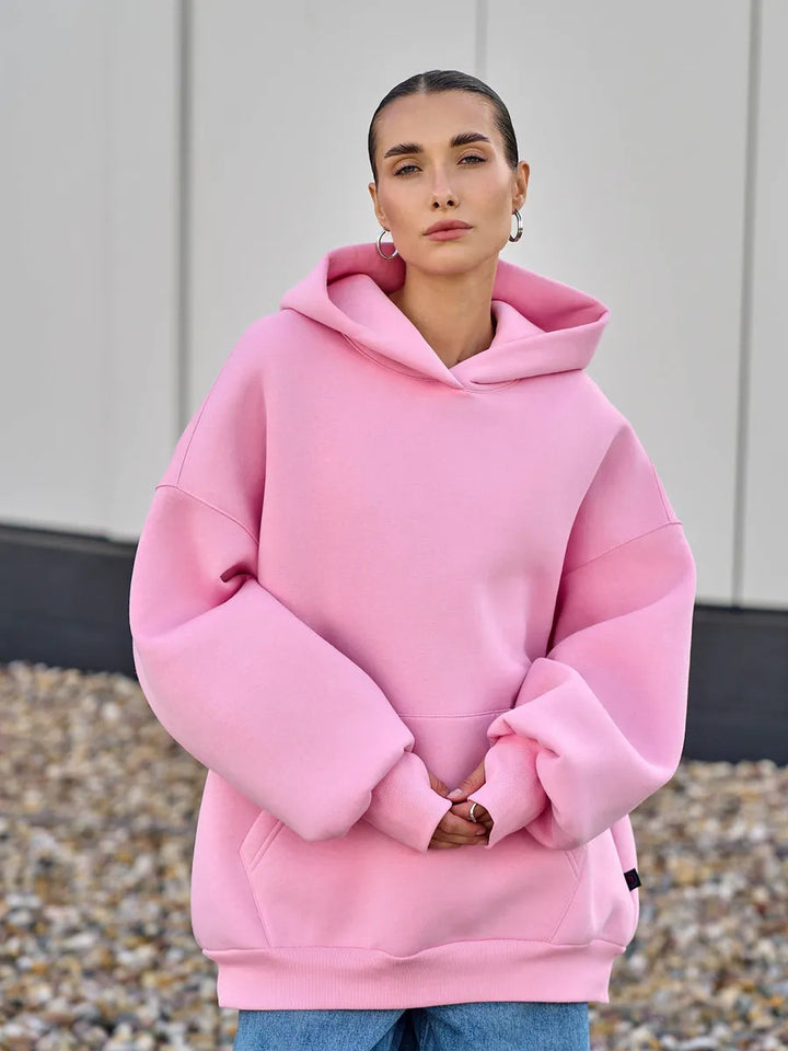 Women Oversized Hoodie with Extra Wide Cut and Kangaroo Pocket Mune Fashion