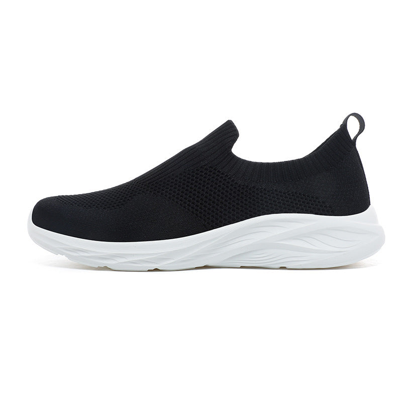 Unisex nan elastic knitted slip-on shoe with ergonomic cushioning sole and heel tab Mune Fashion