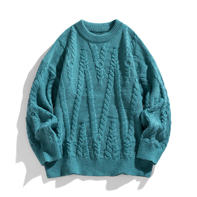 Ladies Elegant Knit Sweater with Classic Cable Pattern Mune Fashion