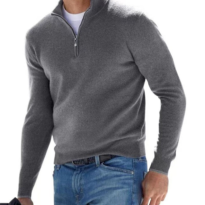 Women's lightweight sweatshirt pullover with half zipper Mune Fashion