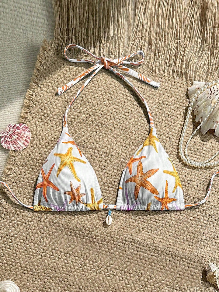 Women's triangle bikini with maritime star pattern Mune Fashion